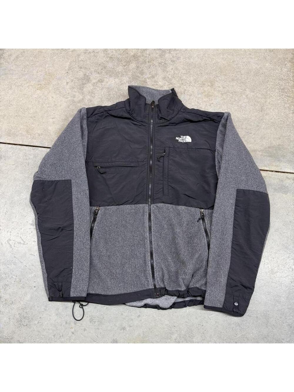 vintage the north face grey and black denali fleece jacket size medium